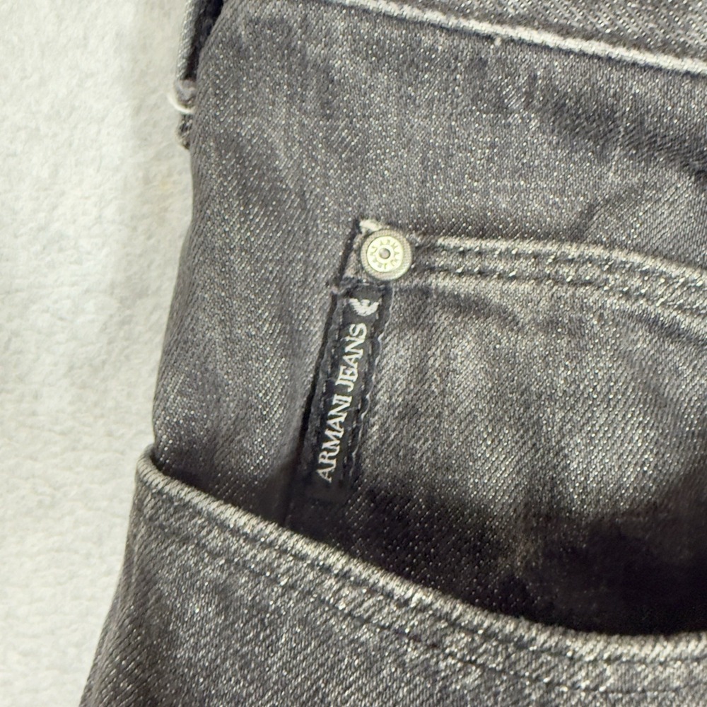 Armani Jeans AJ Mens 36x30 Black Regular Straight Fit Giorgio Armani J45 READ - Picture 3 of 11